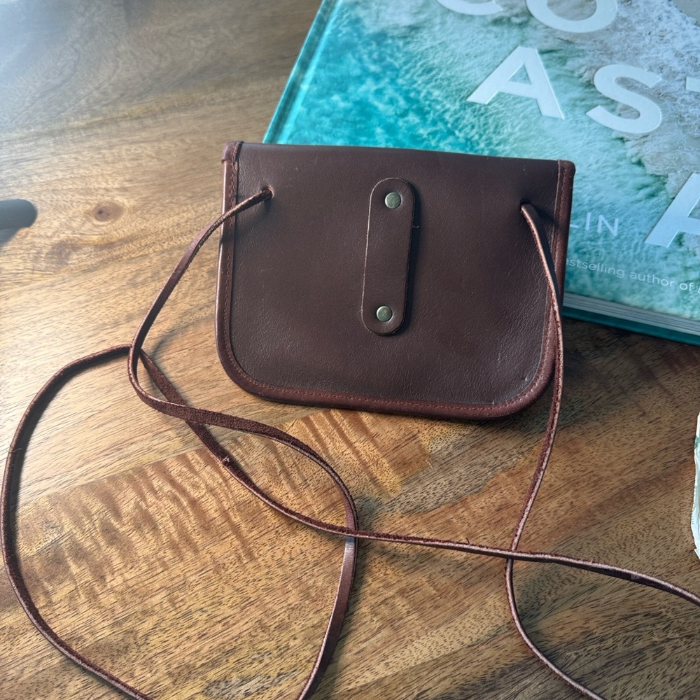 Michael Green Brown Leather Convertible Crossbody Belt Bag - Picture 2 of 5